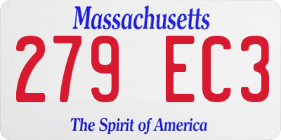 MA license plate 279EC3