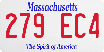 MA license plate 279EC4