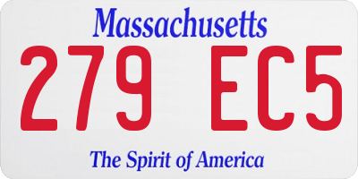 MA license plate 279EC5