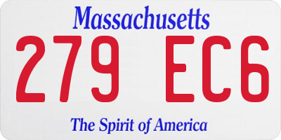 MA license plate 279EC6