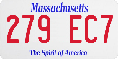 MA license plate 279EC7