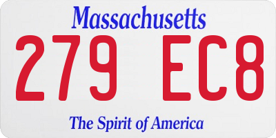 MA license plate 279EC8