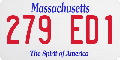 MA license plate 279ED1