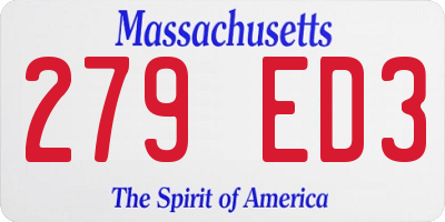 MA license plate 279ED3