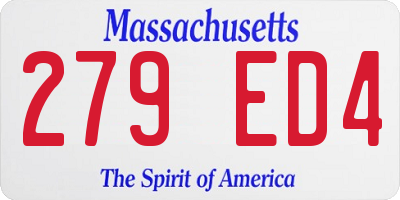 MA license plate 279ED4