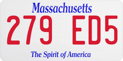 MA license plate 279ED5