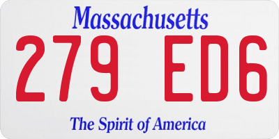 MA license plate 279ED6