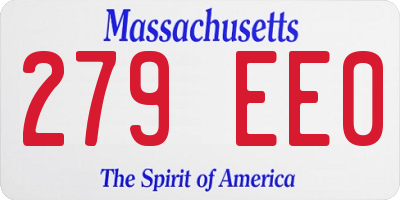 MA license plate 279EE0