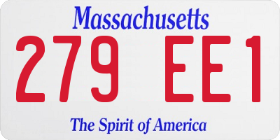 MA license plate 279EE1