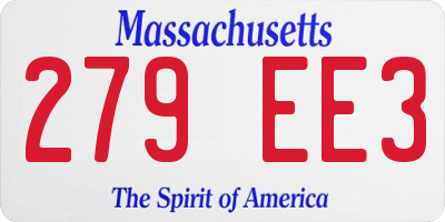 MA license plate 279EE3