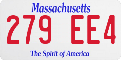 MA license plate 279EE4