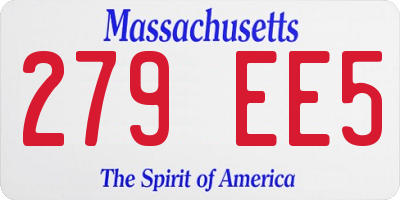 MA license plate 279EE5