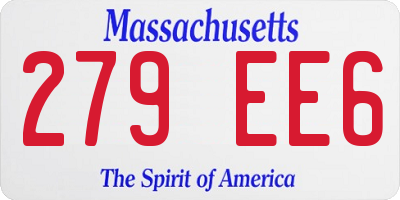 MA license plate 279EE6