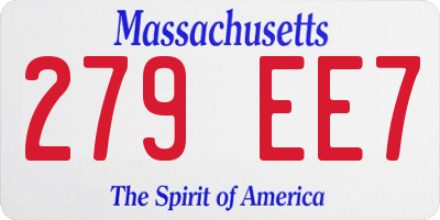 MA license plate 279EE7
