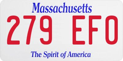 MA license plate 279EF0