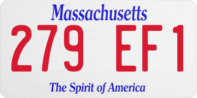 MA license plate 279EF1