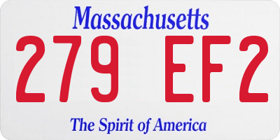 MA license plate 279EF2