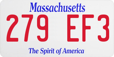 MA license plate 279EF3