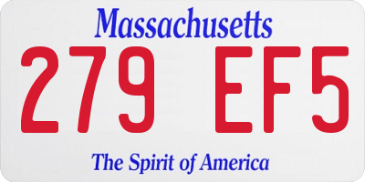 MA license plate 279EF5