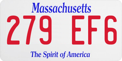 MA license plate 279EF6