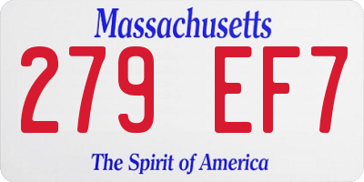 MA license plate 279EF7