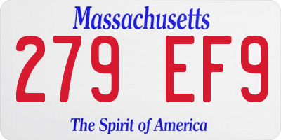 MA license plate 279EF9