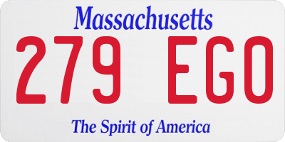 MA license plate 279EG0