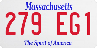 MA license plate 279EG1