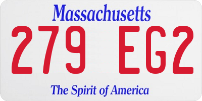 MA license plate 279EG2