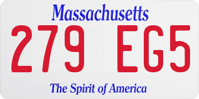 MA license plate 279EG5