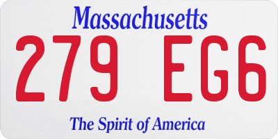 MA license plate 279EG6