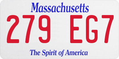 MA license plate 279EG7