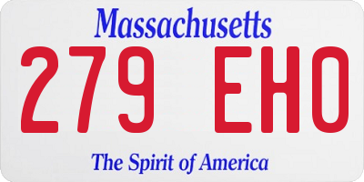 MA license plate 279EH0