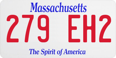MA license plate 279EH2