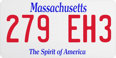 MA license plate 279EH3