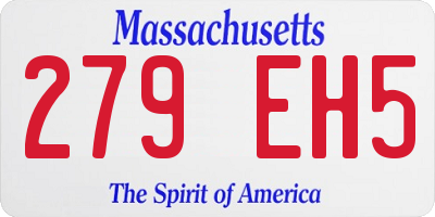MA license plate 279EH5
