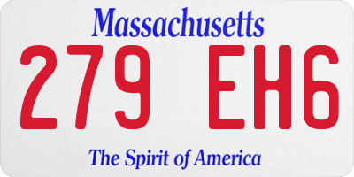 MA license plate 279EH6