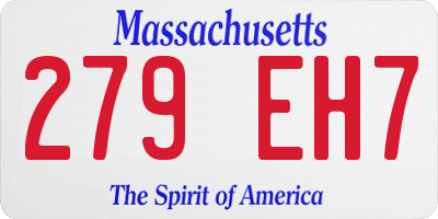 MA license plate 279EH7