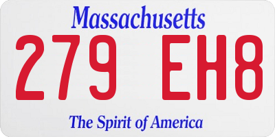 MA license plate 279EH8
