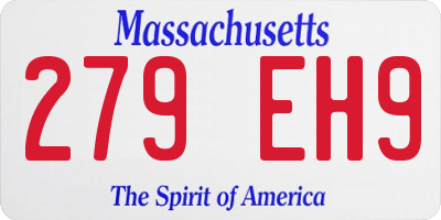MA license plate 279EH9