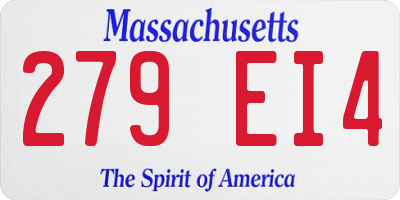 MA license plate 279EI4