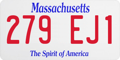 MA license plate 279EJ1