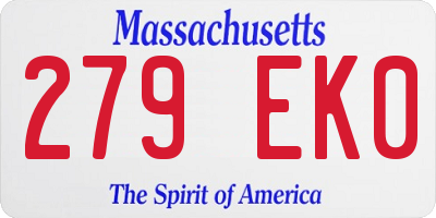 MA license plate 279EK0