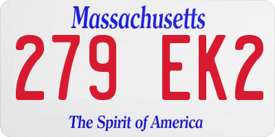 MA license plate 279EK2