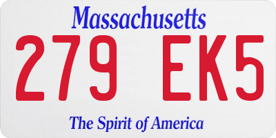 MA license plate 279EK5