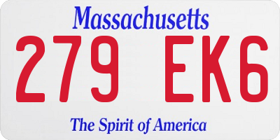 MA license plate 279EK6