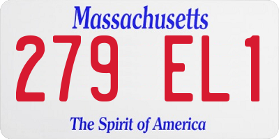 MA license plate 279EL1