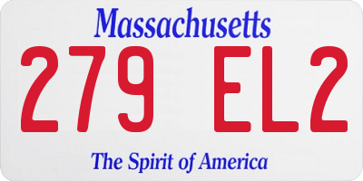 MA license plate 279EL2