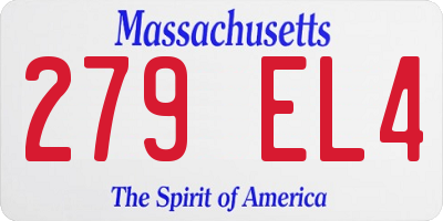 MA license plate 279EL4