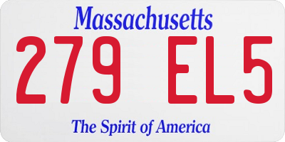 MA license plate 279EL5